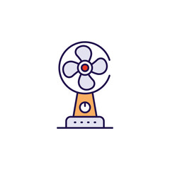 Table Fan icon design with white background stock illustration