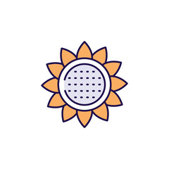 Sunflower icon design with white background stock illustration