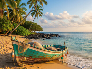 fishing boat on the beach