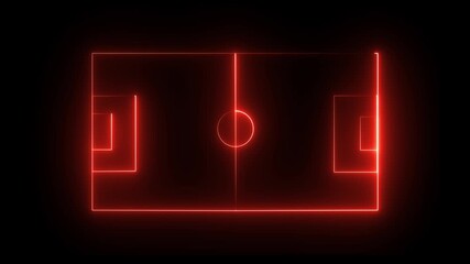 neon sports stadium on black background. neon lights match football isometric field video animation, Sports stadium icon animation on black background.4k motion video - Powered by Adobe