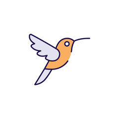 Humming Bird icon design with white background stock illustration