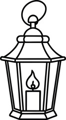 Christmas lantern line art vector illustration