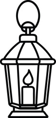 Christmas lantern line art vector illustration design
