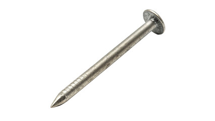 Close-Up View of a Steel Nail for Construction and Crafting Projects On a transparent background