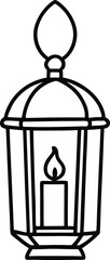 Christmas lantern line art vector illustration design