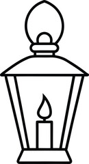 Christmas lantern line art vector illustration design