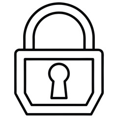 Vector art of a simple line drawing of a padlock representing security, safety, protection of data