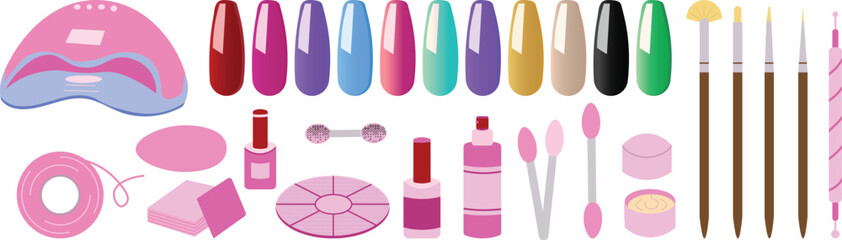 A professional vector bundle featuring various manicure machine nozzles. Perfect for beauty guides, salon materials, and educational content.