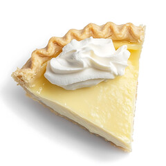 Slice of Lemon Pie with Whipped Cream