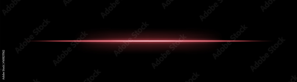 Wall mural laser. thin horizontal beam with bright glow and soft gradient edges. simple linear composition crea