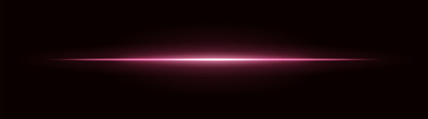 Radiant light. Straight glowing beam with intense center and dark fade edges. Suitable for digital interfaces and futuristic motion effects.