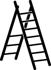 Black a frame ladder icon isolated on white background