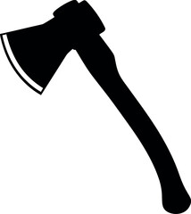 Black axe silhouette on white background