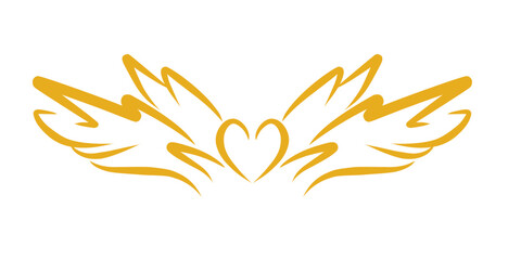 love heart with wing design vector.eps