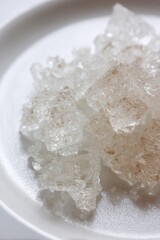 Close up of a Crystalline Salt, a Mineral with a Cubic Structure