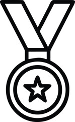 Vector art of a simple vector illustration of a medal with a star, representing achievement success