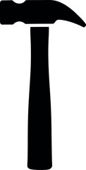 Black hammer silhouette tool icon for construction diy