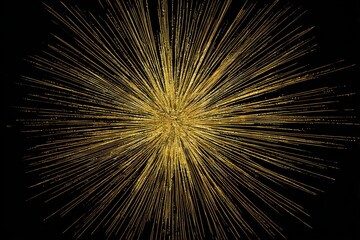 Obraz premium Golden firework texture, thin stroke lines. Isolated png illustration, transparent background. Design for overlay, montage, texture. Happy new year ...