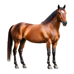 Majestic Brown Horse Isolated in Realistic Photo