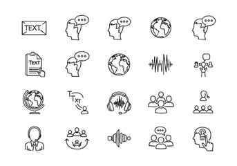 Communication and Connection Outline Icons Illustrating Global Networking and Diverse Communication Channels for Modern Business Solutions