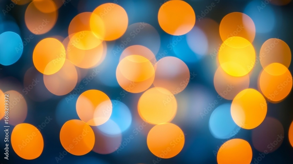 Wall mural vibrant abstract bokeh lights background featuring a beautiful blend of warm and cool tones