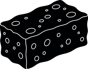 Abstract black sponge with holes