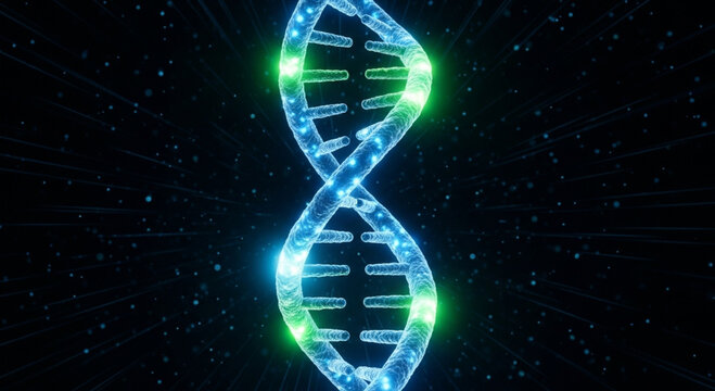 dna helix on black background