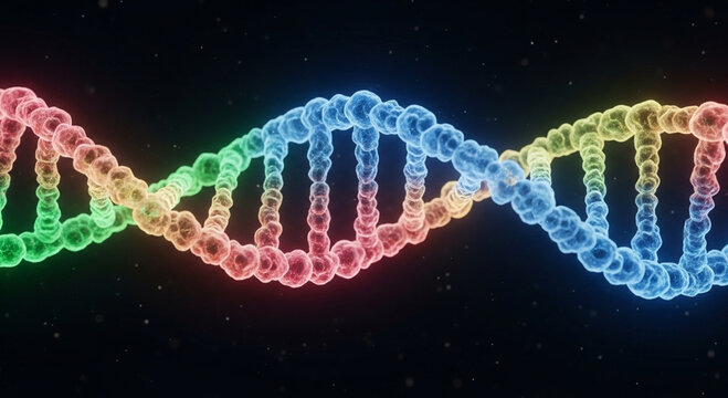 dna strand on a black background