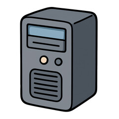 Fototapeta premium Cartoon Computer CPU Tower