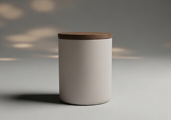 Minimalist White Ceramic Canister with Wooden Lid for Kitchen Storage and Modern Home Decor Accent