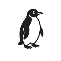 Obraz premium Penguin black and white vector illustration