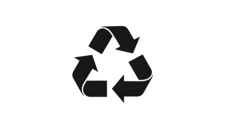 Black recycling symbol icon vector graphic representing environmental sustainability and conservation isolated on white background