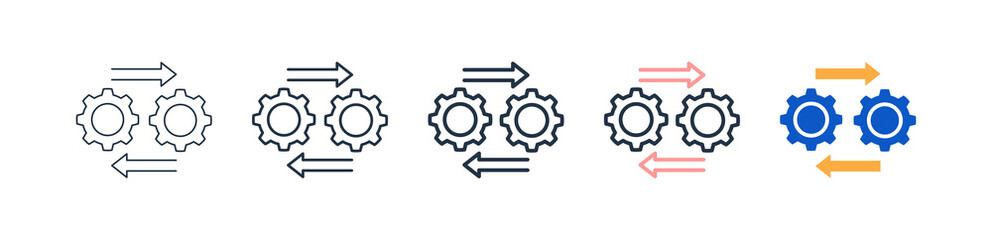 Transition different style icons set vector illustration. 