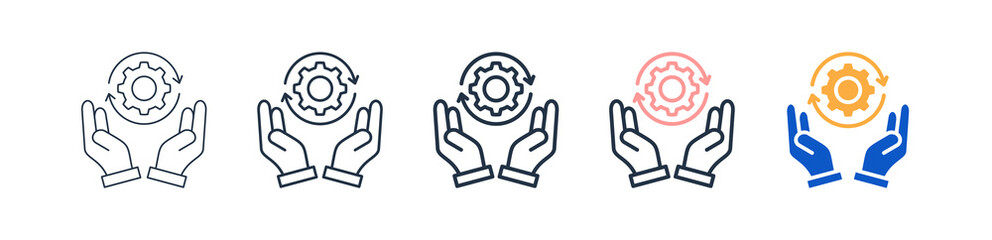 Support different style icons set vector illustration. 