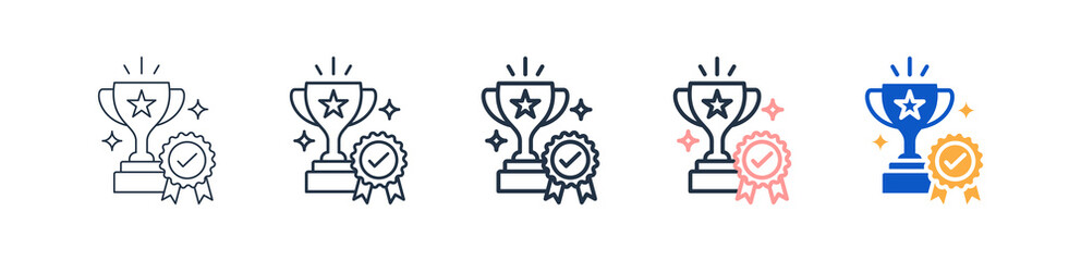 Achievement different style icons set vector illustration. 