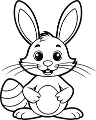 Easter bunny silhouette, rabbit vector art, bunny clip illustration, spring animal graphic, holiday icon design