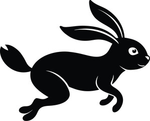 Easter bunny silhouette, rabbit vector art, bunny clip illustration, spring animal graphic, holiday icon design