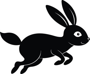 Easter bunny silhouette, rabbit vector art, bunny clip illustration, spring animal graphic, holiday icon design