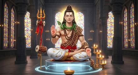 Download lord shiva meditating image hindu god shankar wallpaper mahadev photo for desktop hd art