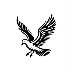 Obraz premium Majestic Flying Bird Vector Illustration on White Background.