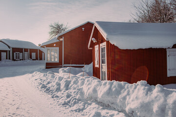 House in winter in Scandinavia 