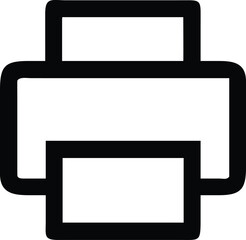 Vector art of a simple printer icon representing document printing for office or personal use with paper output