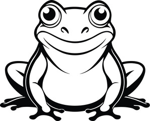 Frog silhouette, imple frog icon, flat amphibian vector, modern animal shape, clean outline design