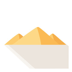 Flat illustration of mountain pyramid icon with soft color and shadows on white. Generative AI