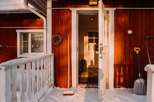 House in winter in Scandinavia 
