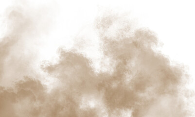 Sand, dust, dirt, natural, smoke PNG with transparent background. PNG Overlay of brown sandstorm cloud, explosion texture for desert, pollution, and dramatic scene effects. © Ekaterina