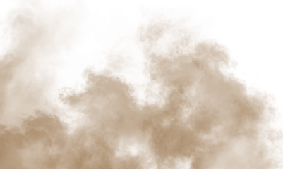 Sand, dust, dirt, natural, smoke PNG with transparent background. PNG Overlay of brown sandstorm cloud, explosion texture for desert, pollution, and dramatic scene effects.