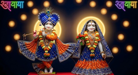 Beautiful radha krishna image for hindu devotees and spiritual seekers for meditation use