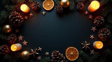 Nighttime Minimalist Christmas Flatlay