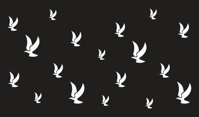 Christmas, peace or wedding dove bird silhouettes, vector pigeon icons. Doves with olive leaf branch, symbol of love, hope and freedom, Easter holy spirit and religion